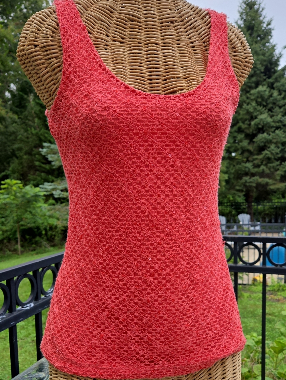 Coral Crochet Tank Top - Women
